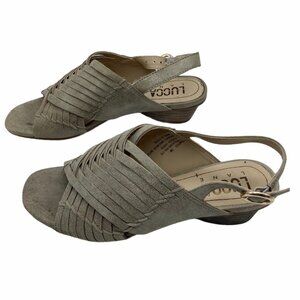 Lucca Lane Woven Leather Tempest Dress Sandals Shoes Women 6 Tan Slingback